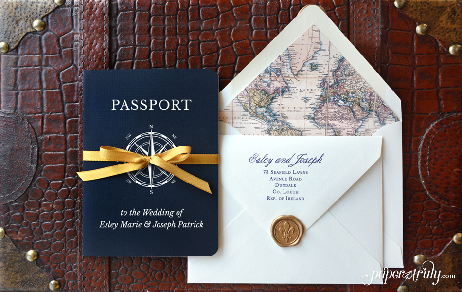 Come Away With Me - Passport Wedding Invitation